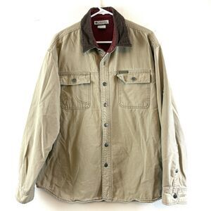Columbia Mens Shacket Corduroy Collar Fleece Lined Canvas Chore Barn Work Medium